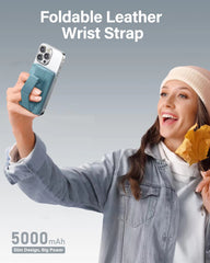 Magnetic Wireless Power Bank, Ultra-Thin 5000mAh Portable Charger Power Bank