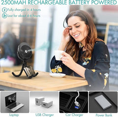 COMLIFE Misting Stroller Fan, 2500mAh Battery Powered Personal Desk Fan