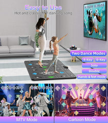 Dance Mat for Adults and Kids, Double/Single Wireless Dance Pad Game for TV, Plug and Play Electronic Dance Mats with Smart Camera, Exercise Dancing Mat for Family Games, Birthday Gifts Ideas