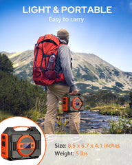 Portable Power Station Bank 300W Rated(600W Peak),220Wh Solar Powered Power Bank