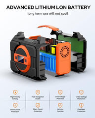 Portable Power Station Bank 300W Rated(600W Peak),220Wh Solar Powered Power Bank