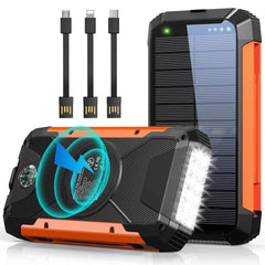 Solar Power Bank 26800 mAh Solar Charger with Cable Portable Power Bank
