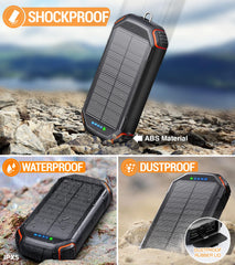 Solar Charger Power Bank 36000mAh, Wireless Portable Charger