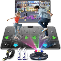 Dance Mat for Kids and Adults - Double User Wireless Dancing Mat, Exercise & Fitness Dance Step Pad Game for TV, Musical Electronic Dance Mats with HD Camera, Gift for Girls & Boys Ages 6+