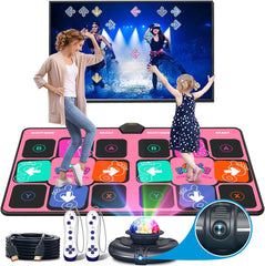 Dance Mat for Adults and Kids, Double User Wireless Dance Pad Game for TV, Plug and Play Electronic Dance Mats with Smart Camera, Exercise Dancing Mat for Family Games, Birthday Gifts Ideas