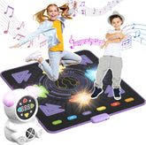 Rechargeable Dance-Mat for Girls Boys, Kids Birthday Gifts Ideas, Wireless Bluetooth Electronic Dance-Pad Game for 3-12 Year Old Kids Exercise - Light-Up Dancing Floor Mat Connect Music Player