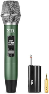 XZL Professional Wireless Microphone, Rechargeable UHF Microphone with 1/4" Receiver, Plug-and-Play & Long-Distance Transmission for Karaoke Singing