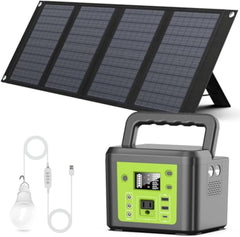 Powkey 200W Solar Generator with 40W Solar Panel 33000mAh