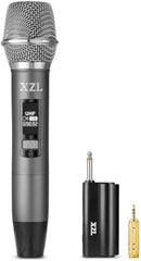 XZL Professional Wireless Microphone, Rechargeable UHF Microphone with 1/4" Receiver, Plug-and-Play & Long-Distance Transmission for Karaoke Singing