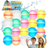 Reusable Water Balloons for Kids - Summer Toys, Pool Beach Water Toys for Boys and Girls, Silicone Water Balloons Quick Fill Splash Balls Bomb Party Supplies Outdoor Idea with Mesh Bag (18 pcs)