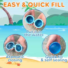 Reusable Water Balloons for Kids - Summer Pool Beach Water Toys for Boys and Girls, Water Balloons Quick Fill Splash Balls Bomb Party Supplies Outdoor Activities with Mesh Bag (12 pcs)