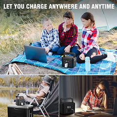 200W Solar Generator with Panel, Powkey 120Wh/200W Portable Power Station with 60W Foldable Solar Panel for Outdoor Camping