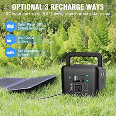 200W Solar Generator with Panel, Powkey 120Wh/200W Portable Power Station with 60W Foldable Solar Panel for Outdoor Camping