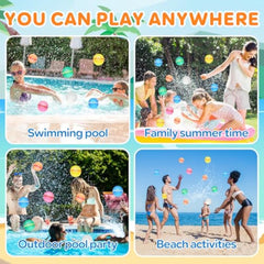 Reusable Water Balloons For Kids - Summer Pool Party Game Water Ball (11)