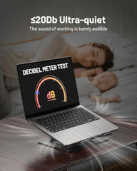 Adjustable Laptop Cooling Stand with Detachable Thermoelectric Cooler, 360° Rotation Base, Solid Carbon Steel, 20Db Ultra-Quiet, 2-Power Peltier Cooling Pad for Laptop up to 16-inch