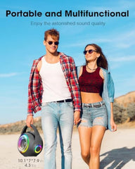 XZL Bluetooth Speaker with 2 Wireless Microphones, Karaoke Machine Portable PA System, Powerful, Crystal-clear Treble & Rich Bass
