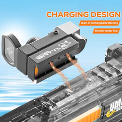 Electric Water Gun for Adults Kids, Automatic Squirt Watergun Pistol with Led Lights, Summer Outdoor Pool Beach Party Toys, UMP45 Black