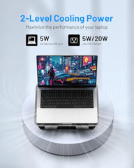 Adjustable Laptop Cooling Stand with Detachable Thermoelectric Cooler, 360° Rotation Base, Solid Carbon Steel, 20Db Ultra-Quiet, 2-Power Peltier Cooling Pad for Laptop up to 16-inch