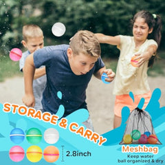 Reusable Water Balloons for Kids - Summer Pool Beach Water Toys for Boys and Girls, Water Balloons Quick Fill Splash Balls Bomb Party Supplies Outdoor Activities with Mesh Bag (12 pcs)
