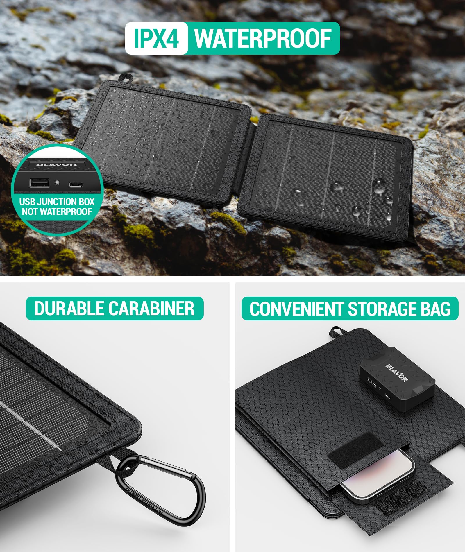 10W Portable Solar Panels Charger Super Handy Foldable