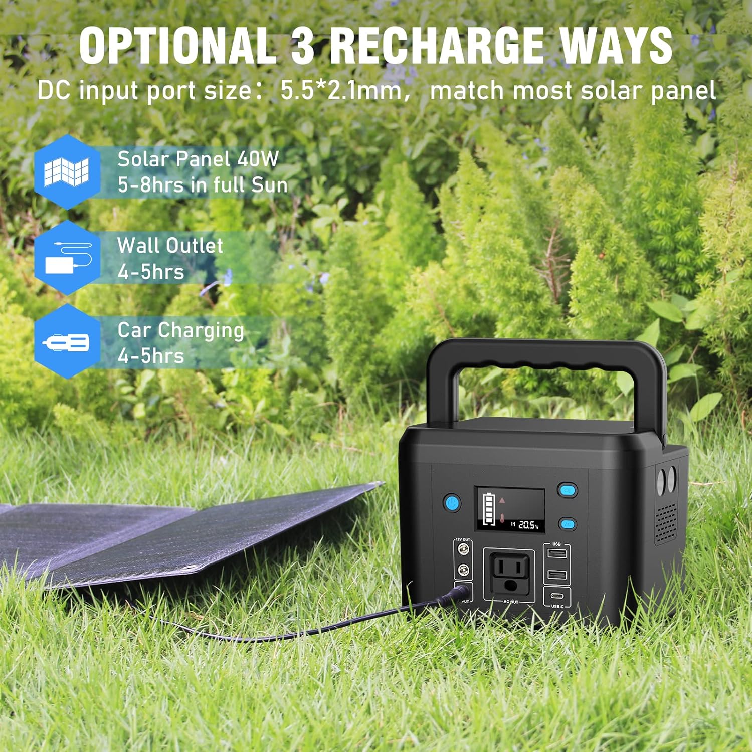 200W Portable Power Station Powkey 120Wh/33,000mAh Power Bank