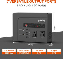 Powkey Solar Generator with Panel, 146Wh/200W Portable Power Station with Solar Panel 40W, 110V Pure Sine Wave DC/USB/AC Outlet Electric Generator Battery Backup for Outdoor Camping Emergency Home Use