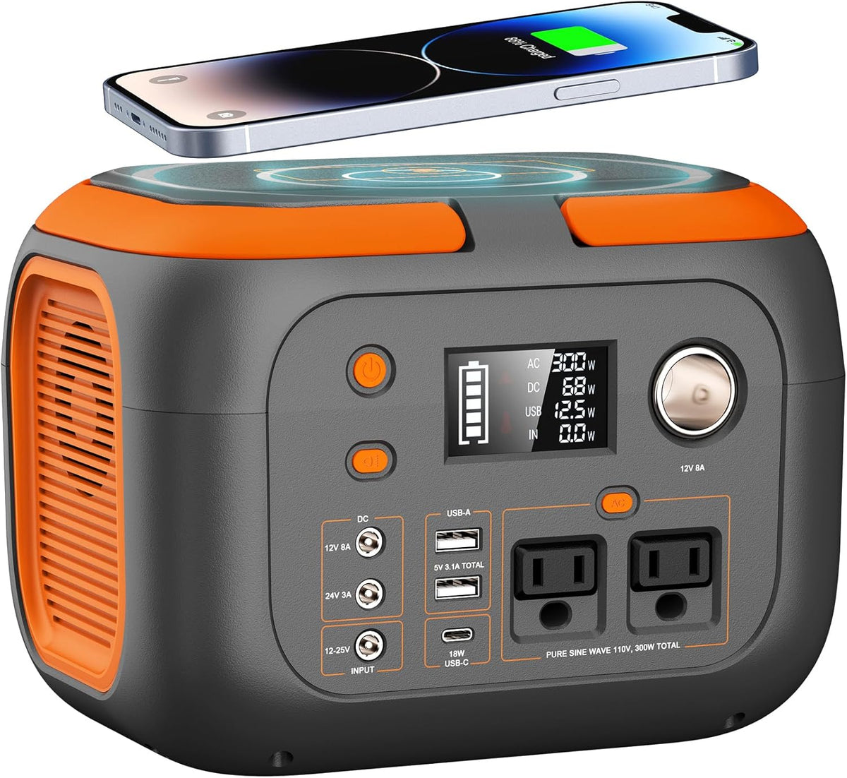 SinKeu 300W Portable Power Station 70000mAh Outdoor Solar Generator