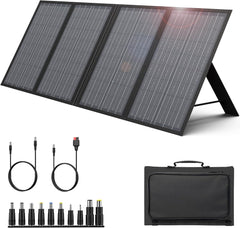 ENGINSTAR 60W Foldable Solar Panel Charger with 18V DC Outlet for Portable Power Stations EnginStar/Jackery/Rockpals/Flashfish, Portable Solar Generator with QC 3.0 for Outdoor Camping Van RV Trip