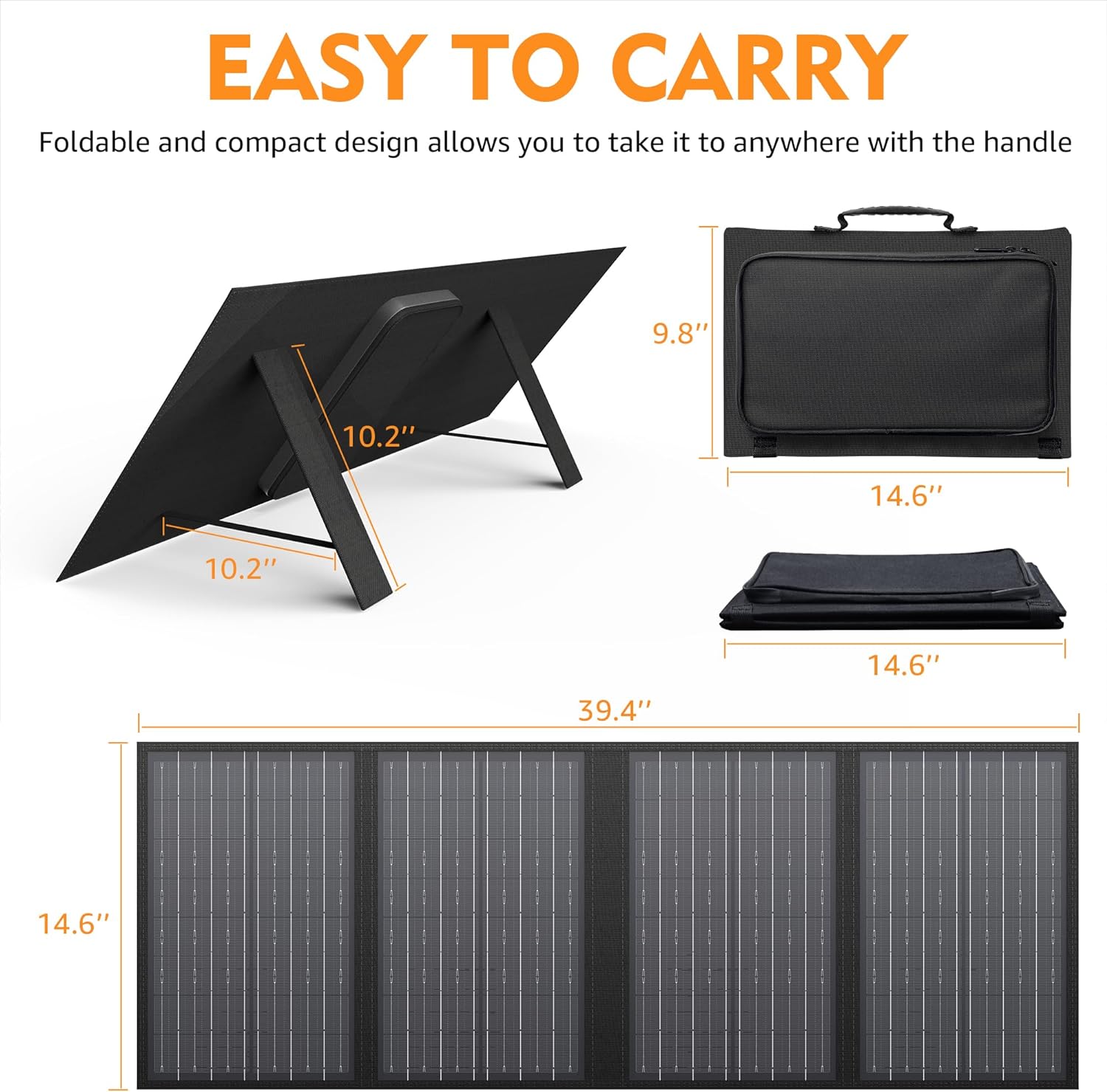 Foldable Solar Panel Charger 60W with 18V DC Output (11 Connectors) for 100W~350W Portable Power Stations Jackery/Rockpals/Flashfish/Enginstar, Portable Solar Generator for Outdoor Camping Van RV Trip