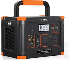 Portable Power Station 500W(Peak 1000W), 519Wh Outdoor Solar Generator Backup Battery Pack with 2 110V AC Outlets, 500W 10-Port Powerhouse for RV/Van Camping Fishing Climbing Road Trip Home Emergency