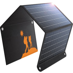 30W Foldable Solar Charger, USB-A QC3.0, 24W USB-C, DC 30W Outputs, IPX4 Waterproof, for Solar Generators, Phones, Tablets