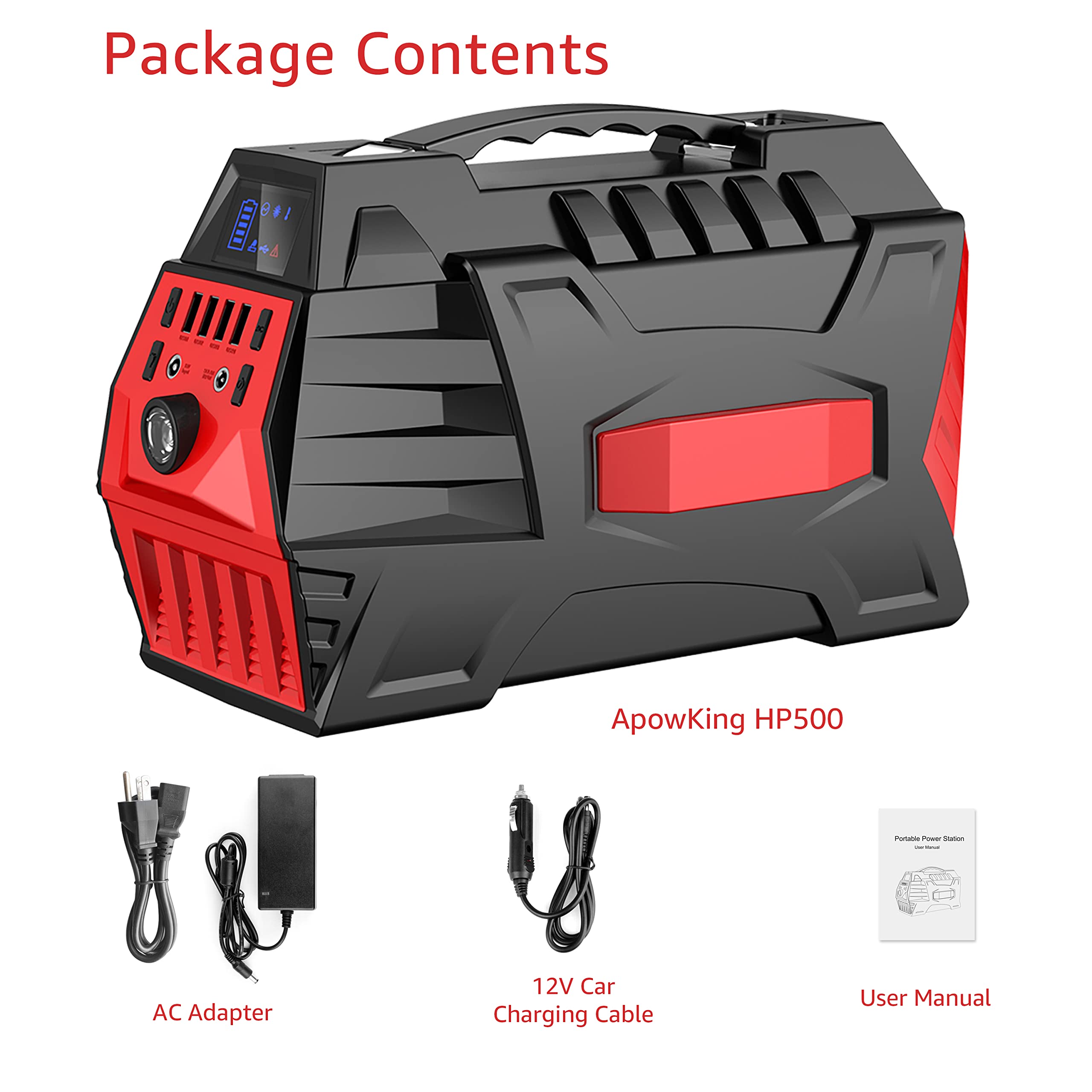 Portable Power Station 500W, Solar Generator Backup Battery Pack 296Wh