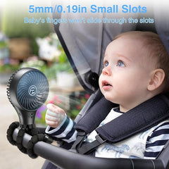 KITWLEMEN Baby Stroller Fan, Oscillating Clip on Fan with tripods, 11Hour Battery Operated Small Portable Fan for Crib Treadmill Car Seat Travel