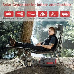 Portable Power Station 500W, Solar Generator Backup Battery Pack 296Wh