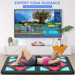 Dance Mat for Kids and Adults, Anti-Slip Wireless Electronic Dance Pad for TV, Wrinkle-Free, Soft & Cozy Playmat for Exercise & Games, Smart Camera & 2 Controllers, Gift idea（Classic Snowflake）