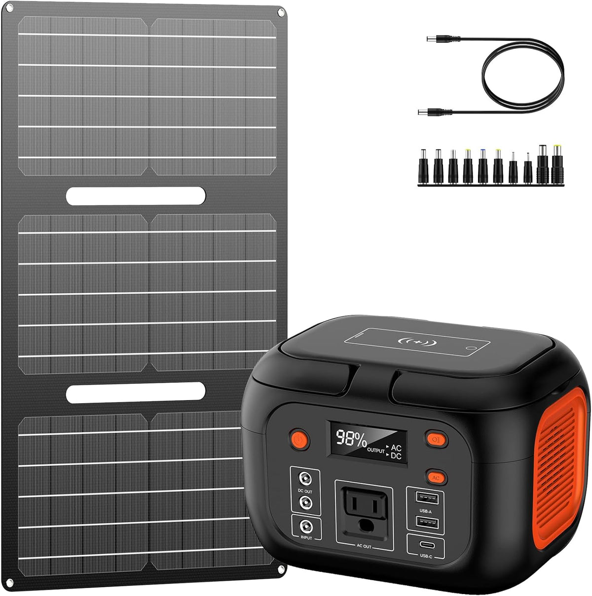 30W Portable Solar Panel Kit & Portable Power Station