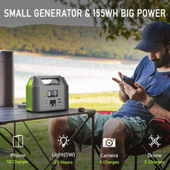 EnginStar Portable Power Station 150W 155Wh Power Bank