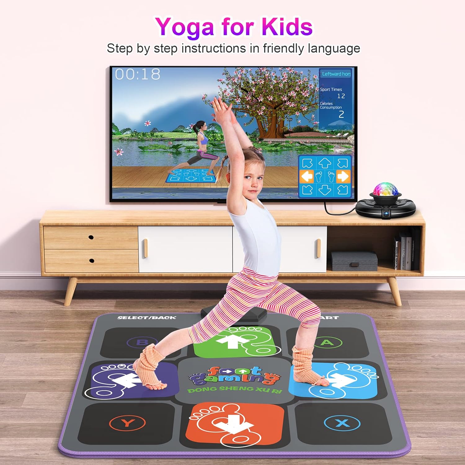 Dance Mat for Kids and Adults, Wireless Plug and Play Electronic Dance Pad Game for TV, Fun Kids Dancing Exercise game, Birthday Gifts Ideas for 3-12 Year Old Girls and Boys