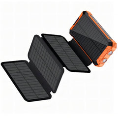 W22PLUS-4 Solar Panels Power Bank Built-in Cables and LED Lights