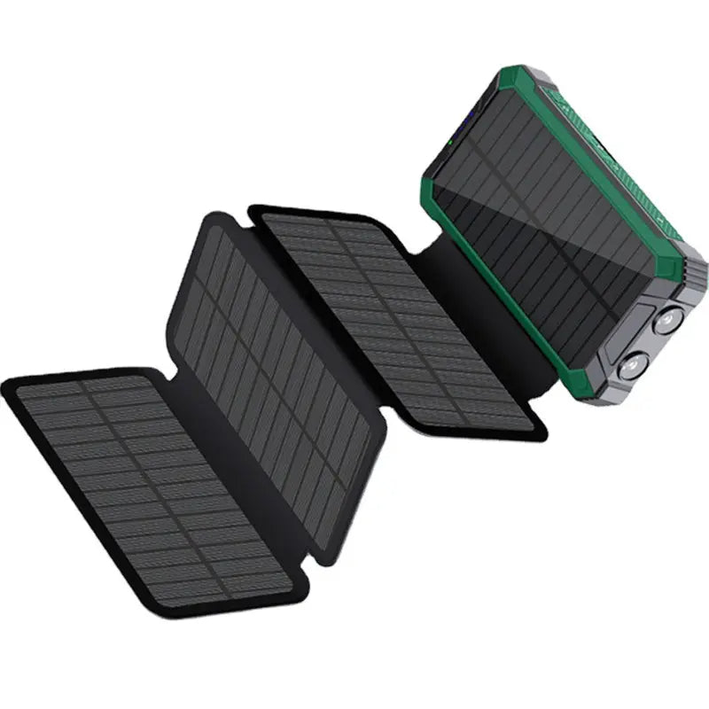 W22PLUS-4 Solar Panels Power Bank Built-in Cables and LED Lights