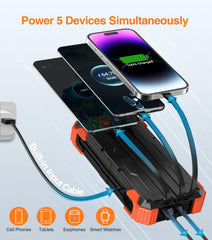 Power Bank Portable Charger 42800mAh Built in 4 Cables