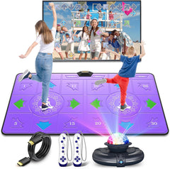 Dance Mat for Kids and Adults - Double User Wireless Dancing Mat, Exercise & Fitness Dance Step Pad Game for TV, Musical Electronic Dance Mats with HD Camera, Gift for Girls & Boys Ages 6+