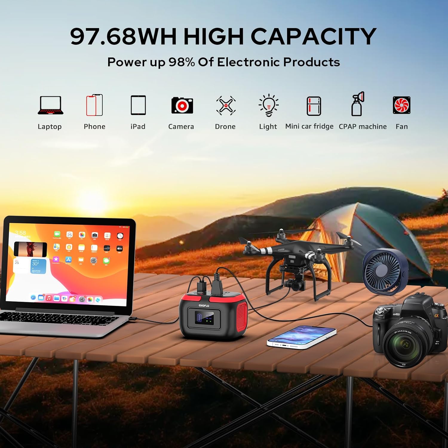 97Wh Portable Power Station 26400mAh Battery Pack