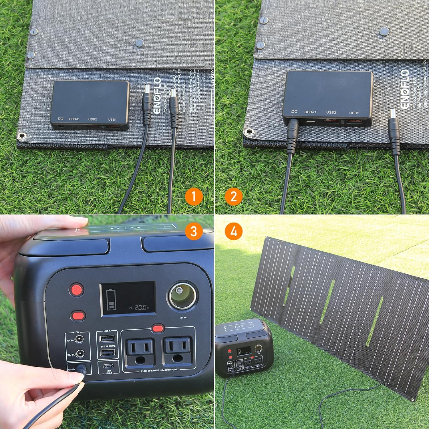 Portable Foldable 60W Solar Panel Charger for Outdoor Camping Solar Battery