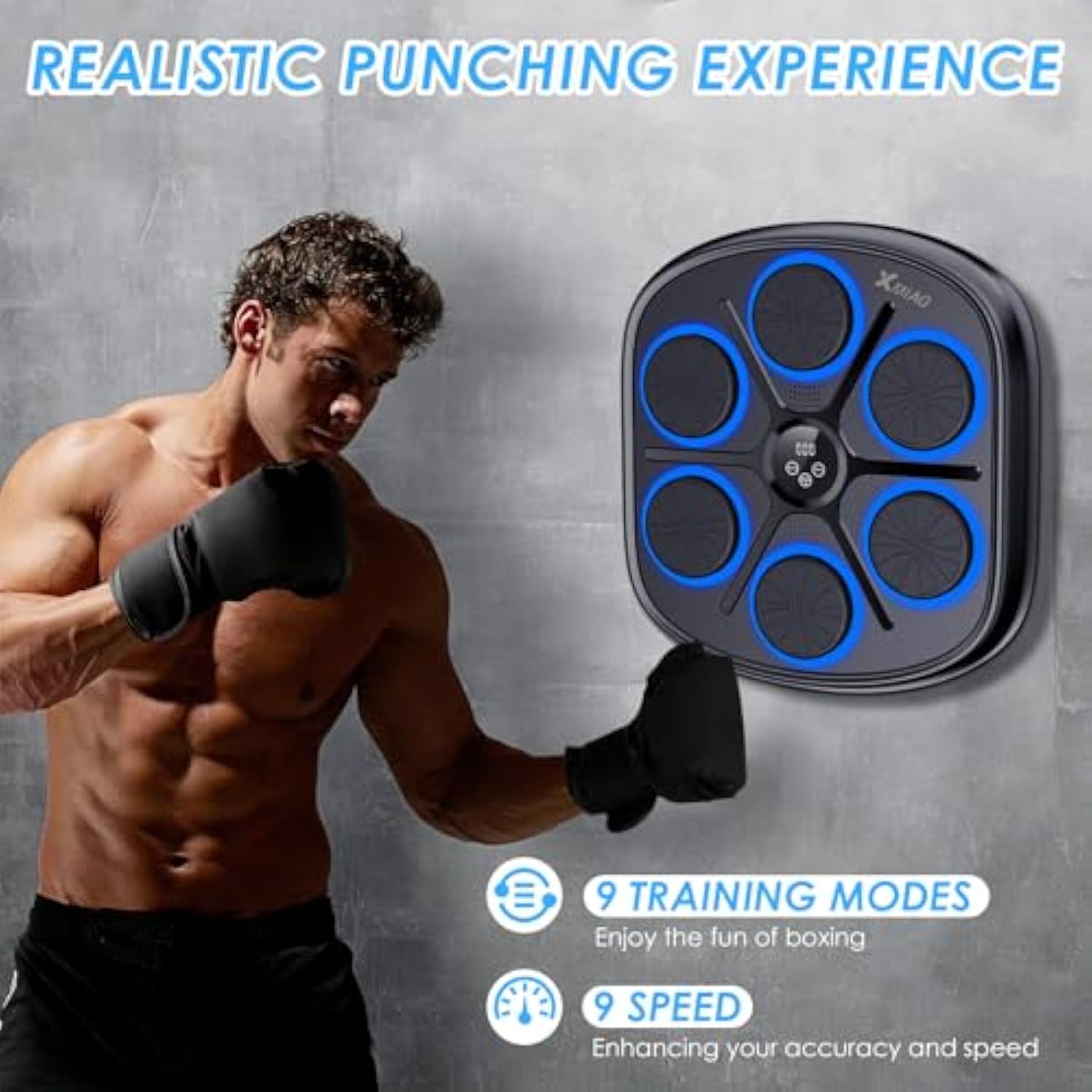 Music Boxing Machine with Wall Mount Bluetooth Boxing Machine with Boxing Gloves, and Intelligent Training Features