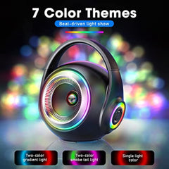 Karaoke Machine with Two Wireless Microphones, Portable Bluetooth Speaker with Bass/Treble Adjustment, PA System with Remote Control