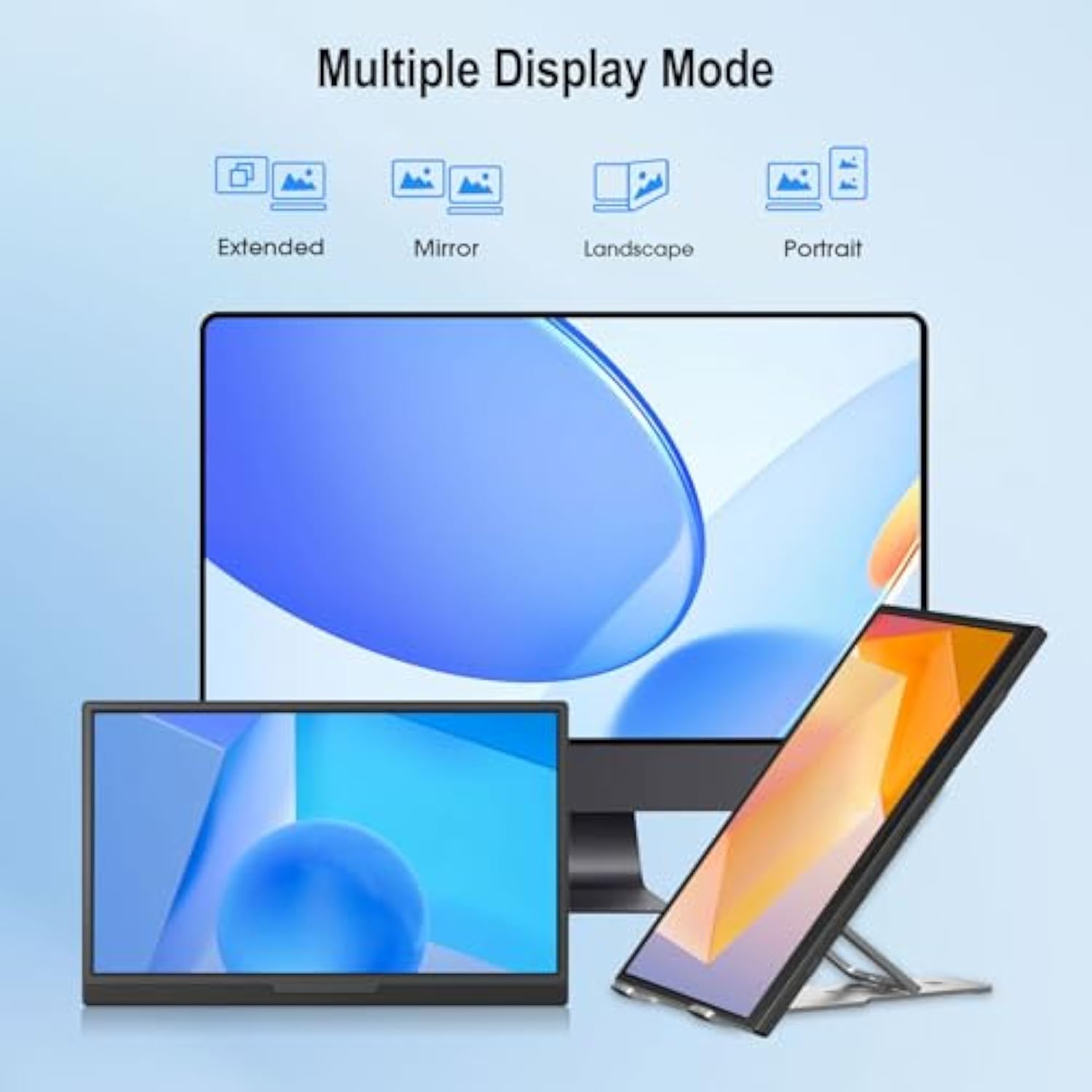 Portable Monitor for Laptop, 15.6'' 1080P FHD Laptop Screen Extender Dual Monitor- USB C HDMI Plug & Play Laptop Monitor Extender