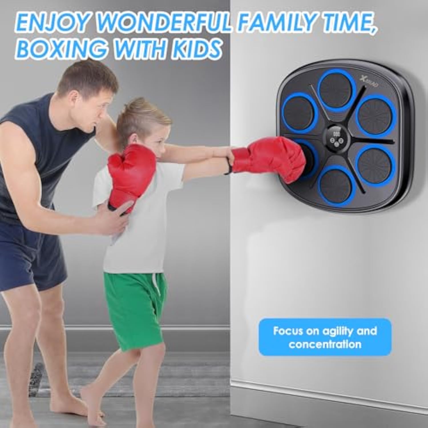 Music Boxing Machine with Wall Mount Bluetooth Boxing Machine with Boxing Gloves, and Intelligent Training Features