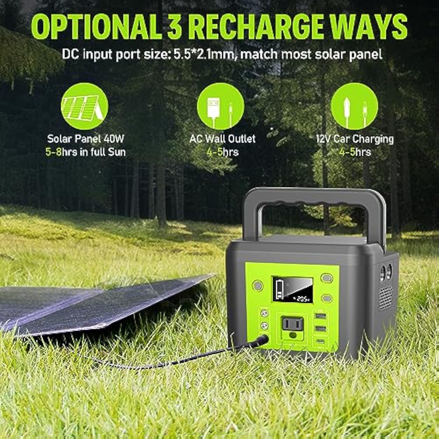 Powkey 200W Solar Generator with 40W Solar Panel 33000mAh