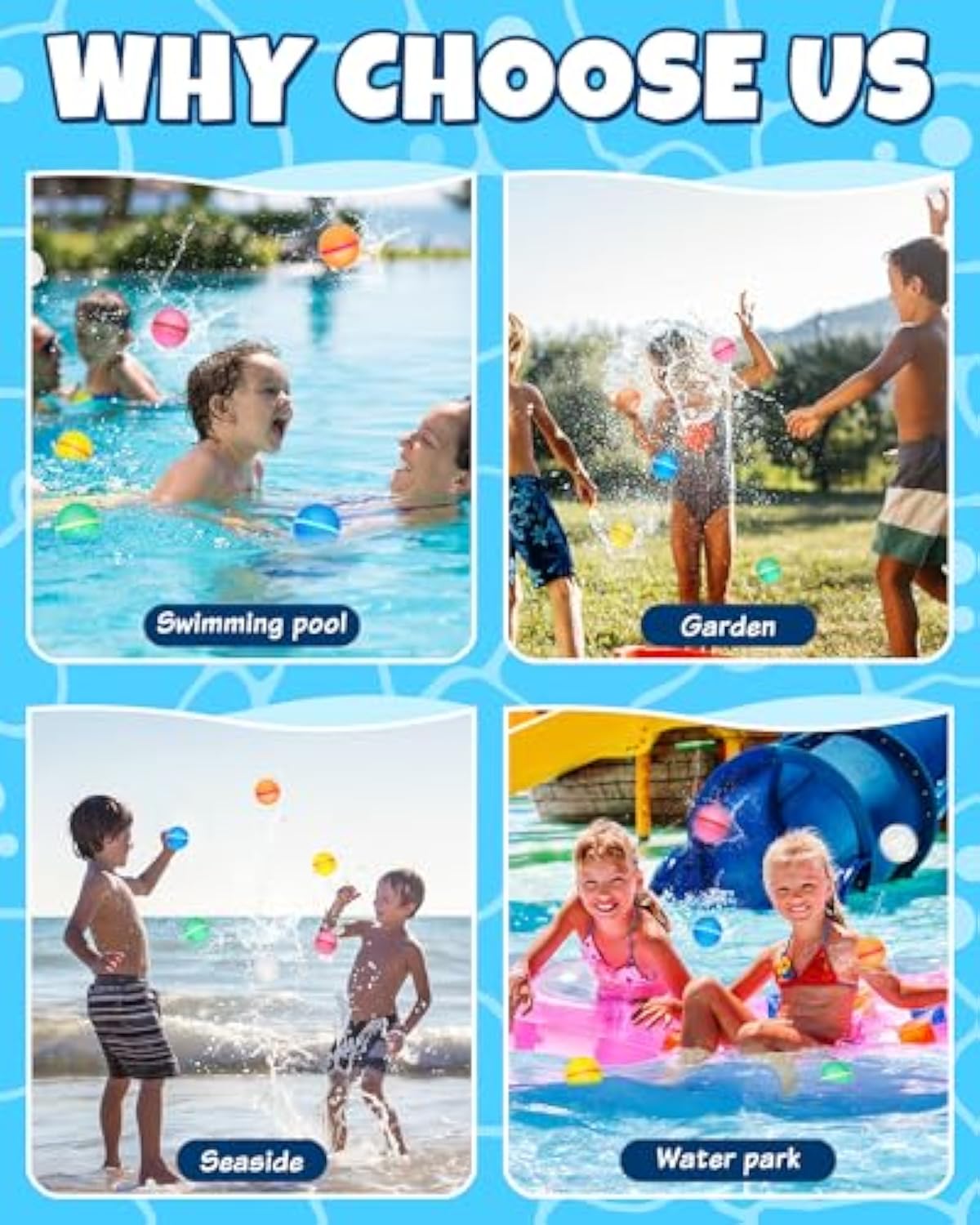 Reusable Water Balloons for Kids - Summer Toys, Pool Beach Water Toys for Boys and Girls, Silicone Water Balloons Quick Fill Splash Balls Bomb Party Supplies Outdoor Idea with Mesh Bag (18 pcs)